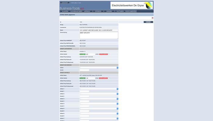 Elektriciteitswerken De Gryse bvba: Business Tools 6.0